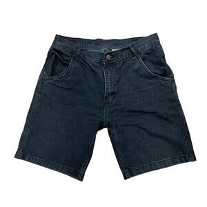 vintage KEY Y2K Apparel enzyme washed cargo painter shorts black sz 34
